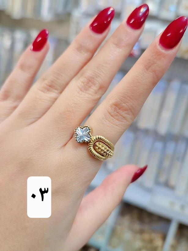 انگشتر زنانه جدید طرح ونکلیف مشابه طلا ضدحساسیت رنگ ثابت