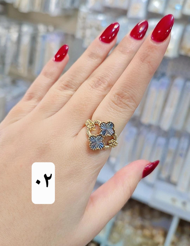 انگشترجدیدطلاروس اصل ونکلیف طرح طلا رنگ ثابت دائمی