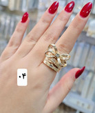 انگشتر پاپیون جدید مشابه طلا رنگ ثابت وضدحساسیت برنزی