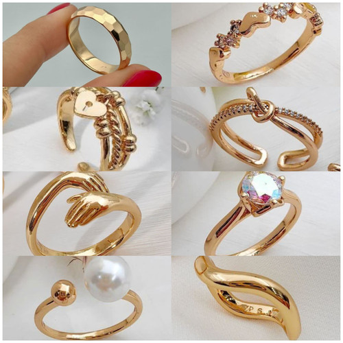 انگشتر نامزدی جدید مشابه طلا برند ژوپینگ آبکاری طلا ۱۸عیار