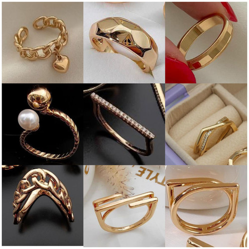 انگشتر نامزدی حلقه ازدواج مشابه طلا رنگ ثابت وضدحساسیت برندمعتبر ژوپینگ