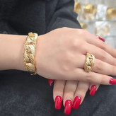 2_ست دستبند وانگشتر کارتیر طرح طلا آبکاری طلا ۱۸عیار برند وای اس ایکس