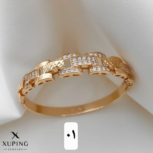 دستبند رولکس نگیندار جدید برندمعتبر ژوپینگ آبکاری طلا ۱۸عیار