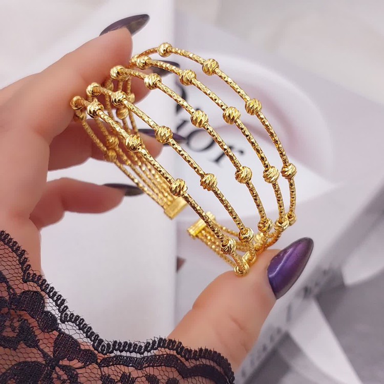 دستبند بنگل آلبرنادو طلایی طرح جدیدطلا رنگ ثابت