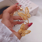 ست دستبند بنگل و انگشتر پروانه ای طلایی طرح طلا،آبکاری