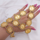 سرویس سکه ای نگینکاری فیروزه ،طرح طلا رنگ ثابت کیفیت عالی