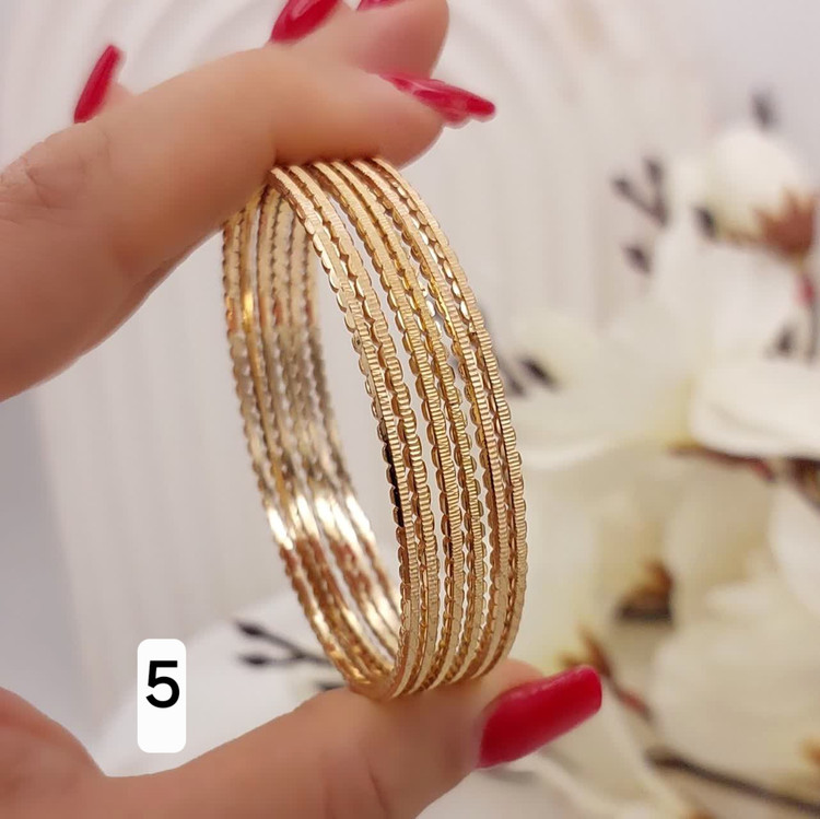 پک ۶عددی النگوجدید باریک طلاروس اصل ۲میل رنگ ثابت ضمانتی