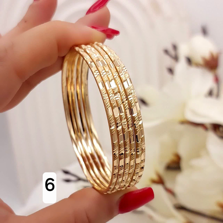 پک ۶عددی النگو ظریف طلاروس اصل ۲میل رنگ ثابت ضمانتی