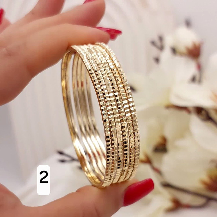 پک ۶عددی النگو جدیدطلاروس اصل ۲میل رنگ ثابت ضمانتی