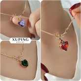 گردنبند قلب نگیندار طرح طلا ژوپینگ،رنگ ثابت وضدحساسیت آبکاری طلا۱۸عیار