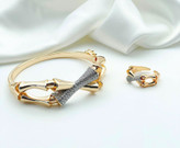 ست استخوانی ۲ رج دستبند وانگشتر طرح جواهری کیفیت عالی