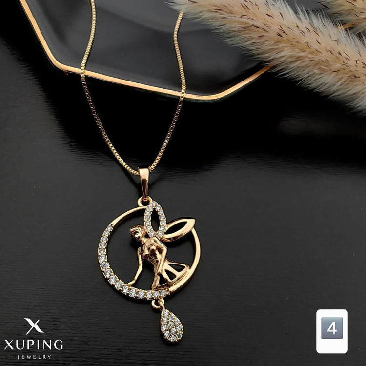 گردنبندمینیمال جواهری فرشته وماه برندمعتبر ژوپینگ