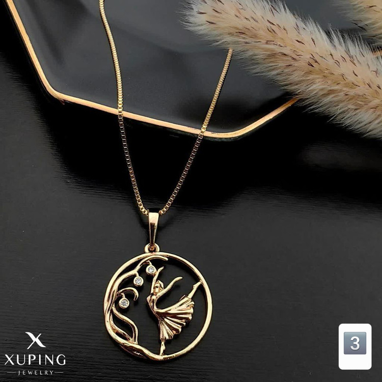 گردنبند مینیمال طرح فرشته مشابه طلا برندمعتبر ژوپینگ