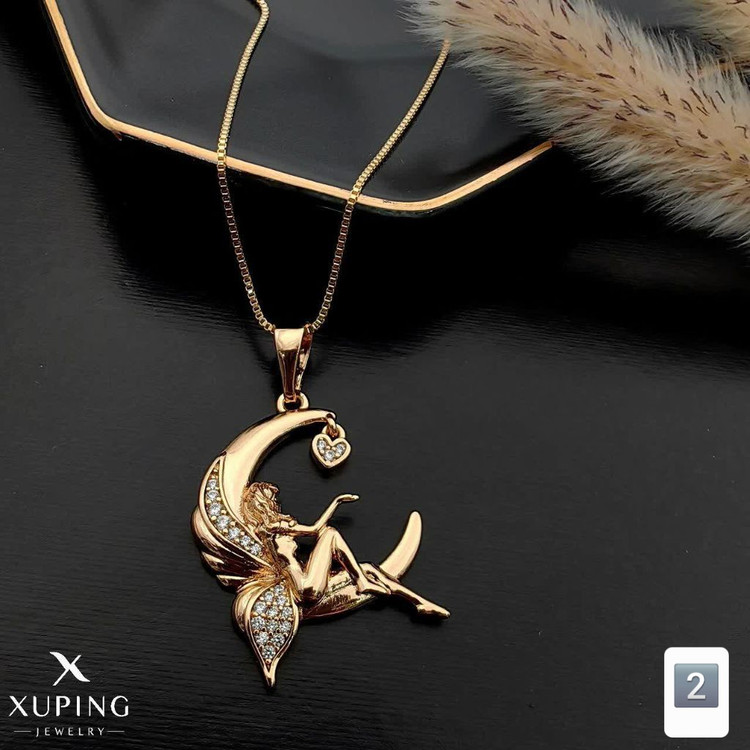 گردنبند مینیمال جواهری فرشته وماه برندمعتبر ژوپینگ