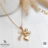 گردنبند پاپیون قلبی مینیمال ،طرح خاص طلا،برندمعتبر ژوپینگ