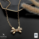 گردنبندجواهری پاپیون مینیمال متصل،طرح خاص طلا،برندمعتبر ژوپینگ