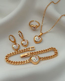 سرویس طلایی بچگانه قلبی کیتی طرح طلا آبکاری