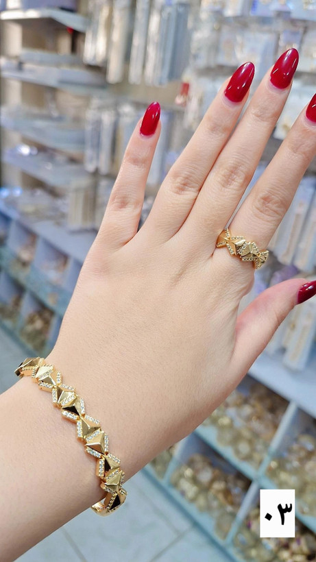 ست دستبندوانگشتر جواهری طرح طلا جدید