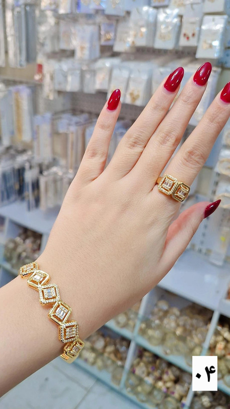 ست دستبندوانگشتر جواهری طرح طلا جدید