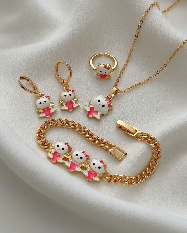 سرویس کیتی طلایی بچگانه طرح طلا وارداتی