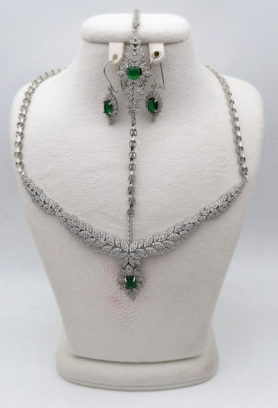 سرویس مجلسی نقره ای جواهری مشابه طلا رنگ ثابت وضدحساسیت