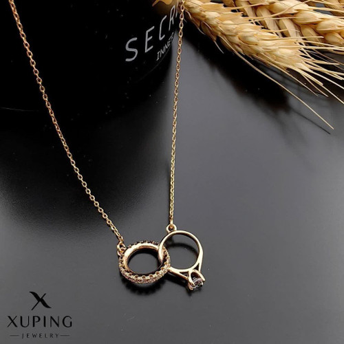 گردنبند مینیمال خاص طرح جواهری برندمعتبرژوپینگ رنگ ثابت آبکاری طلا۱۸ عیار