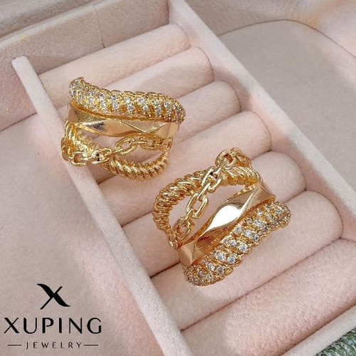 انگشترلوکس جواهری زنانه پورتوفینو طرح طلا آبکاری قوی برندمعتبرژوپینگ