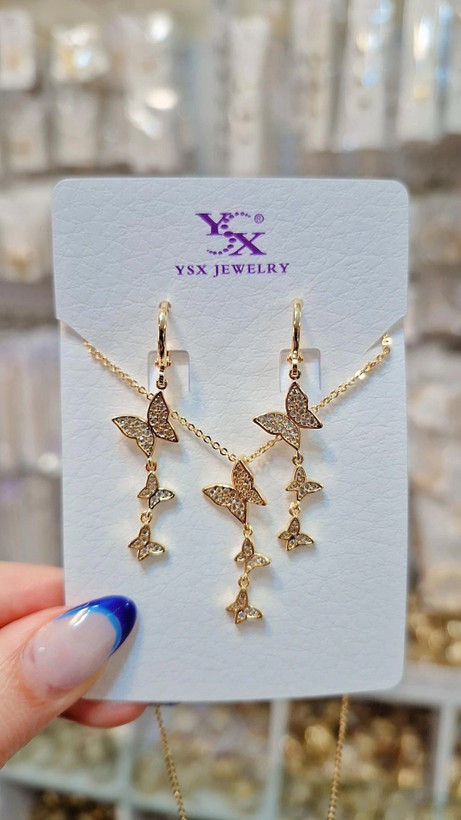 نیمست پروانه نگیندار جدید طرح طلا رنگ ثابت وضدحساسیت آبکاری طلا