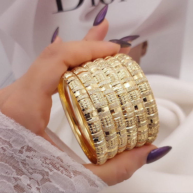 النگو پهن جدید طلاروس اصل مشابه طلا ۷میل. پک ۳عددی