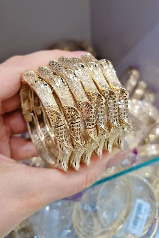 النگوقفلی فیوژن اماراتی طلاروس طرح جدیدمشابه طلا تضمینی