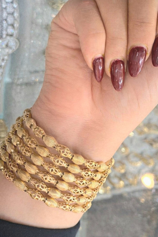 النگو فیوژن اماراتی طرح نخودی کاملا مشابه طلا تضمینی