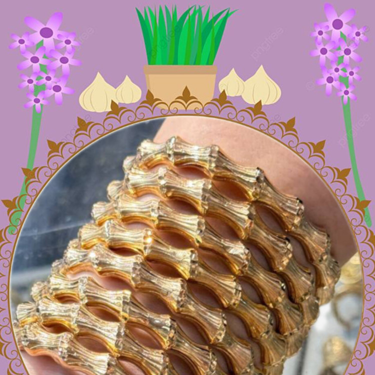 النگو استخوانی اماراتی طرح طلا جدید رنگ ثابت تضمینی