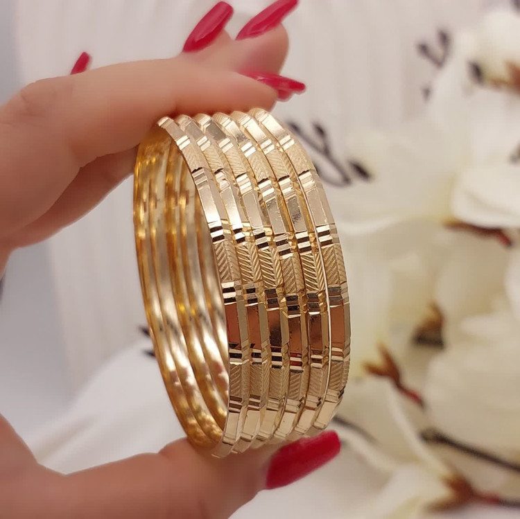 النگوطلاروس اصل جدید طرح طلا رنگثابت تضمینی ۳میل پک۶عددی