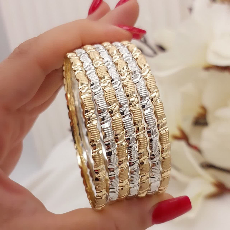 النگوطلاروس دو رنگ جدیدطرح طلا رنگ ثابت تضمینی ۳میل ۷عددی