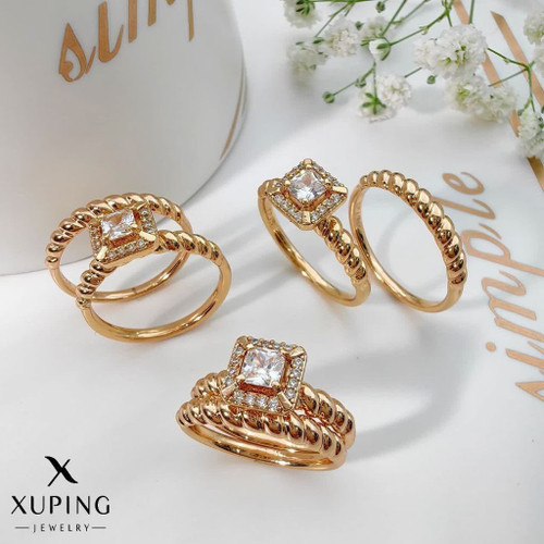 حلقه وپشت حلقه طلایی طرح طلا آبکاری طلا ۱۸عیار برند معتبر ژوپینگ