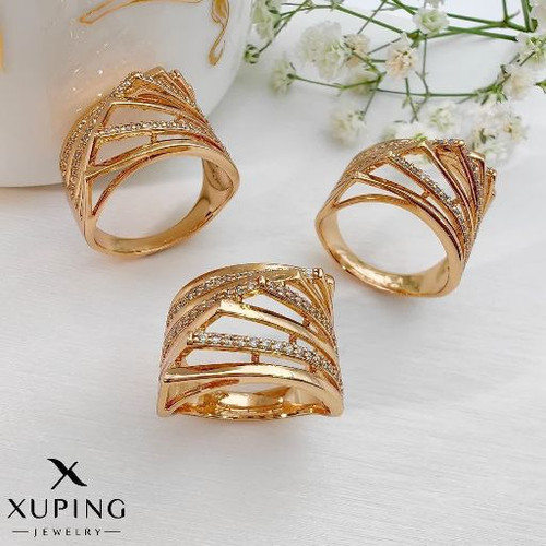 انگشتر لوکس جواهری زنانه طرح طلا رنگ ثابت برندمعتبرژوپینگ