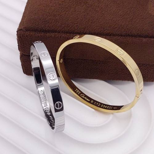 بنگل کارتیه بیضی طرح طلا رنگ ثابت