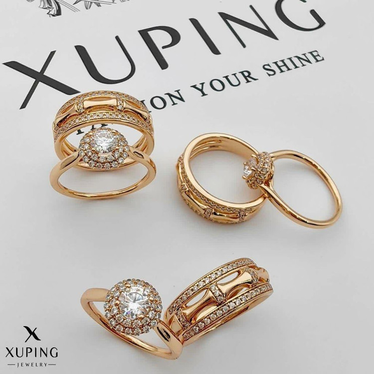 حلقه وپشت حلقه لوکس زنانه طرح جواهری کاملا طرح طلابرندژوپینگ