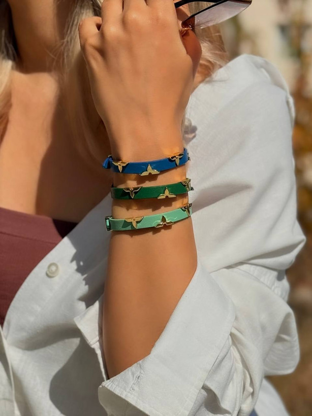 دستبند چرم اسپرت مردانه وزنانه وارداتی