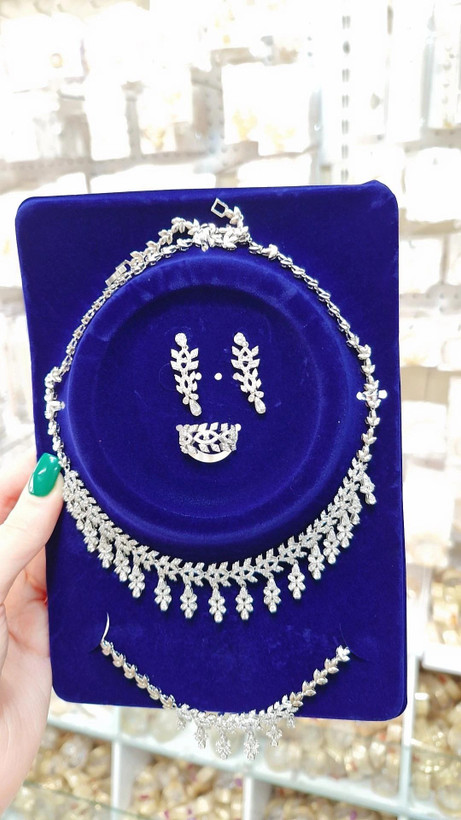 سرویس جواهری مجلسی سیلور،جدیدطرح طلا آبکاری نقره ،رنگثابت وارداتی