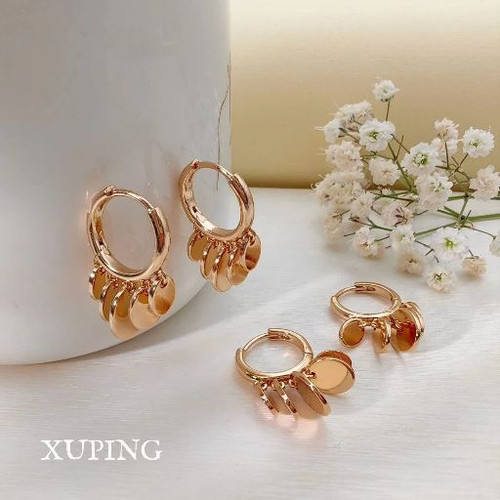 گوشواره پولکی جدید مشابه طلا رنگ ثابت برندمعتبرژوپینگ