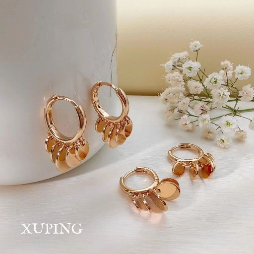 گوشواره پولکی جدید مشابه طلا رنگ ثابت برندمعتبرژوپینگ