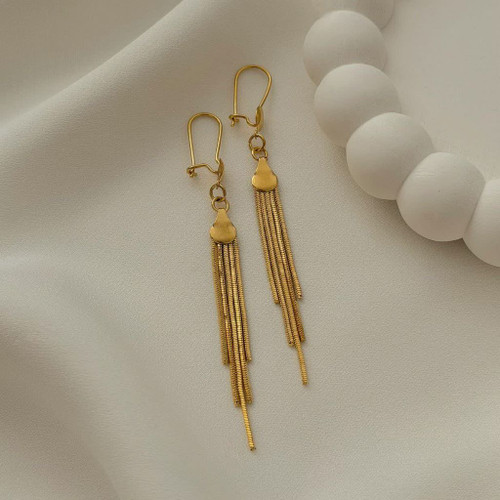 گوشواره آویز جدید طرح طلا رنگثابت برند معتبر سیتی گلد