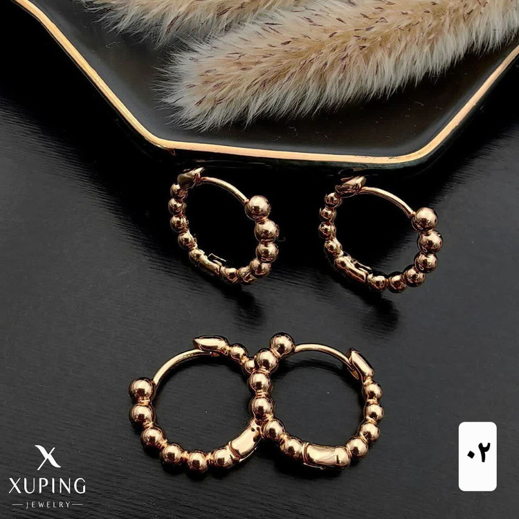 گوشواره حلقه ای ریز جدیدطرح طلابرندمعتبر ژوپینگ