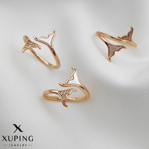 انگشتر دم وال جدید طرح طلا آبکاری طلا ۱۸عیار برند معتبر ژوپینگ