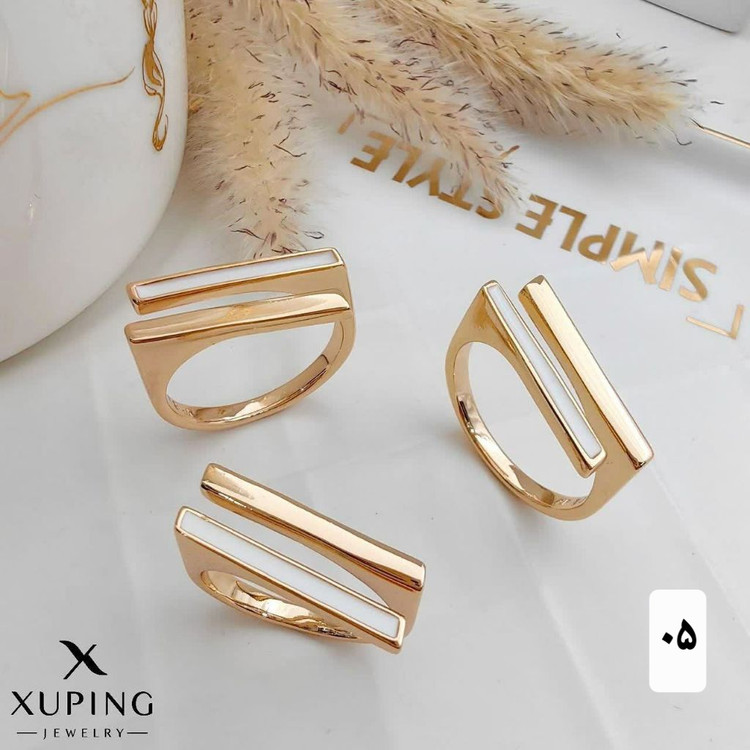 انگشتر جواهری مربعی طرح طلا آبکاری طلا ۱۸عیار برندمعتبرژوپینگ