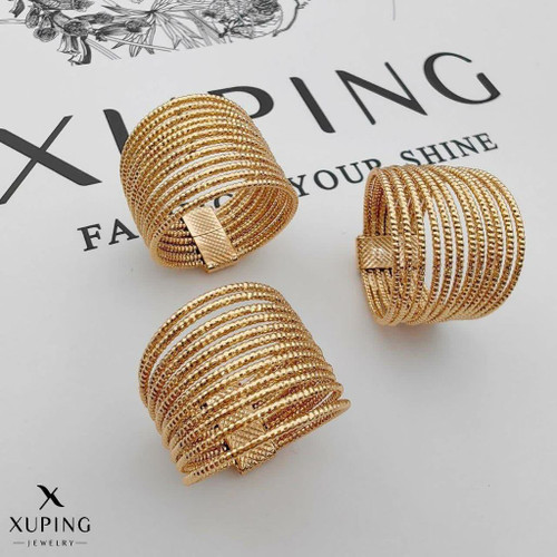 انگشتر ترند پهن ۱۲ لاین طرح طلا برندمعتبرژوپینگ