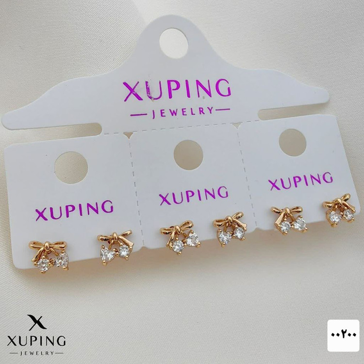 گوشواره میخی پاپیونی کوچک جدیدطرح طلابرندمعتبر ژوپینگ