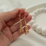 گوشواره آویز اماراتی جدید طرح طلا آبکاری طلا ۱۸عیار برندمعتبرژوپینگ