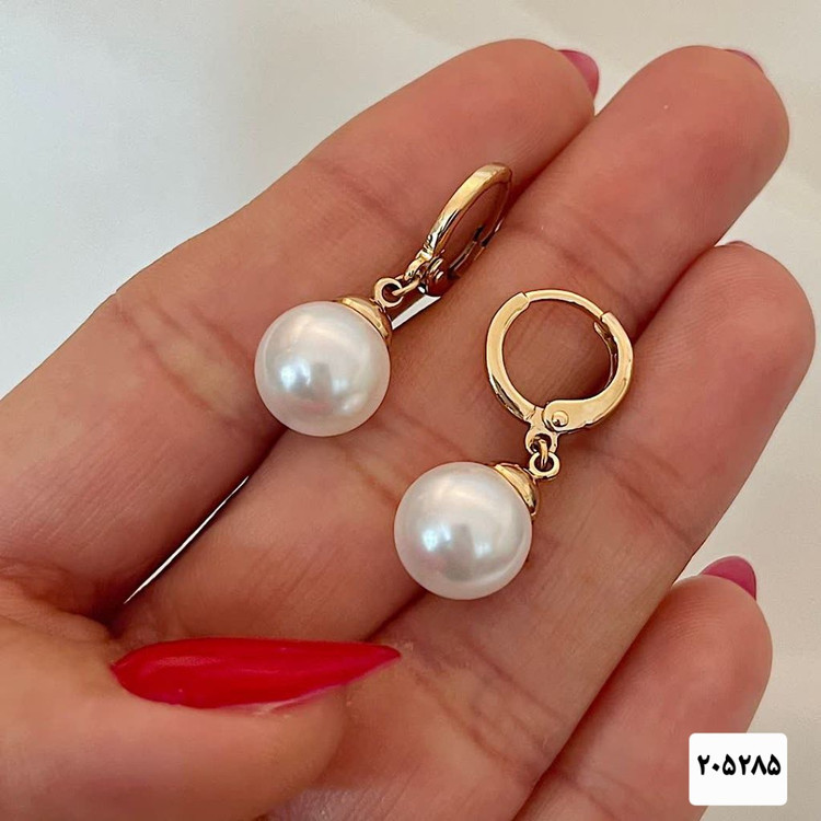 گوشواره مرواریدی حلقه ای جدیدطرح طلابرندمعتبر ژوپینگ